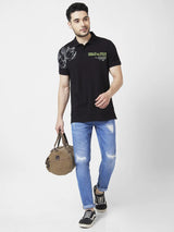 Spykar Men Mid Blue Cotton Slim Fit Narrow Length Mild Distressed Low Rise Jeans (Skinny)
