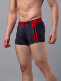 Men Premium Cotton Blend Grey-Red Trunk - (Pack Of 2)- Underjeans By Spykar