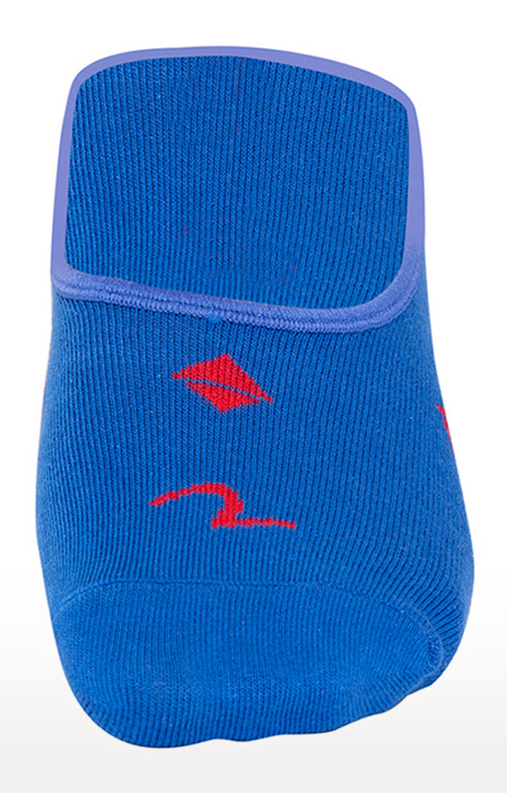 Spykar Green and Blue Printed Ped Socks - Pack Of 2