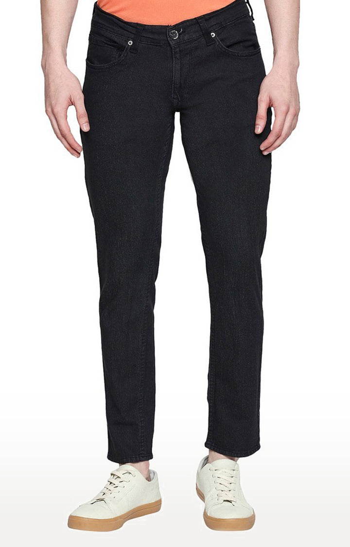 Spykar Men Black Cotton Super Slim Fit Tapered Length Jeans (Super Skinny)