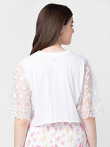 Spykar Women White Cotton Plain Crop Top