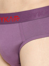 Underjeans By Spykar Men Premium Dull Purple Cotton Blend Brief