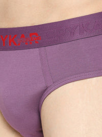 Underjeans By Spykar Men Premium Dull Purple Cotton Blend Brief