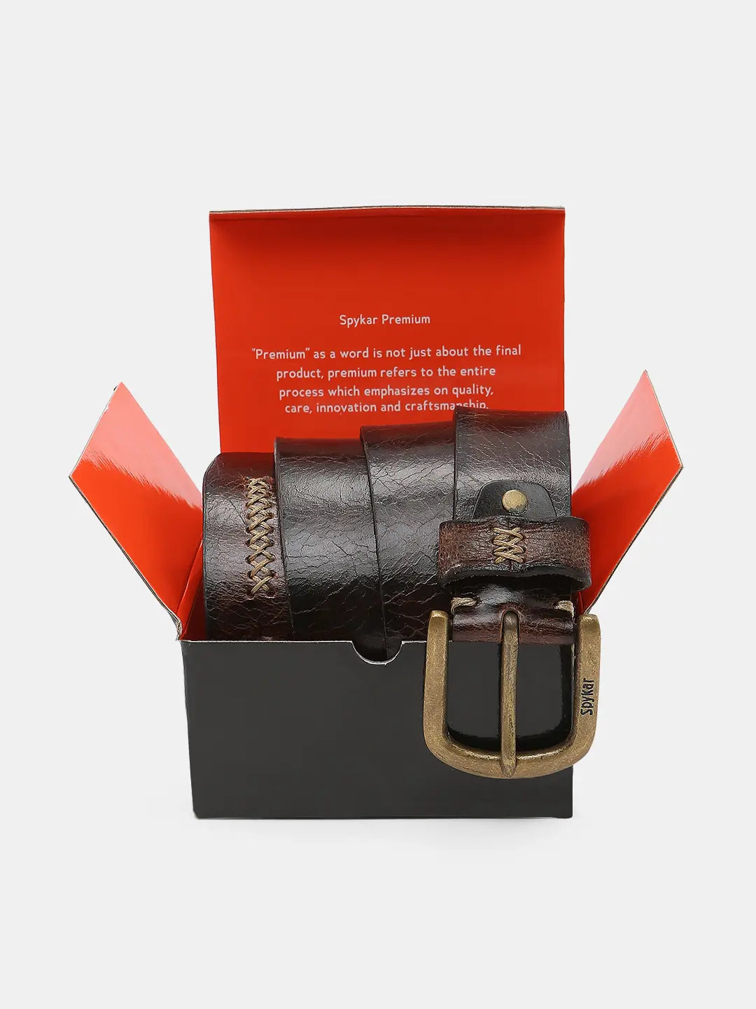 Spykar Black Leather Belt & Wallet Combo