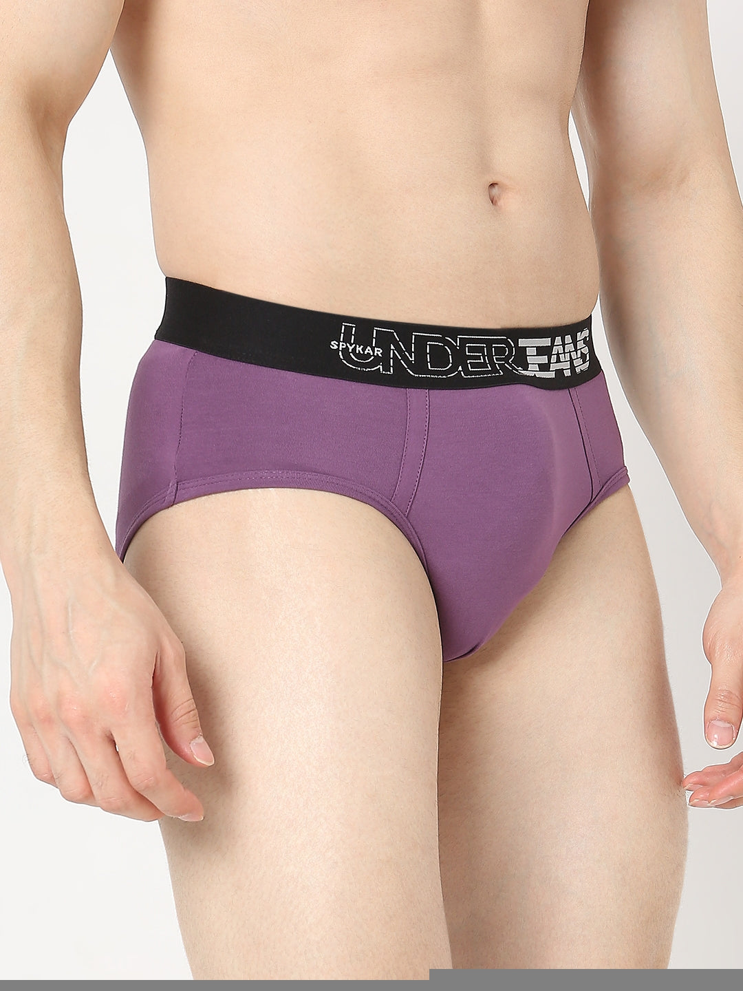 Underjeans by Spykar Men Premium Pack of 2 Black-Purple Brief