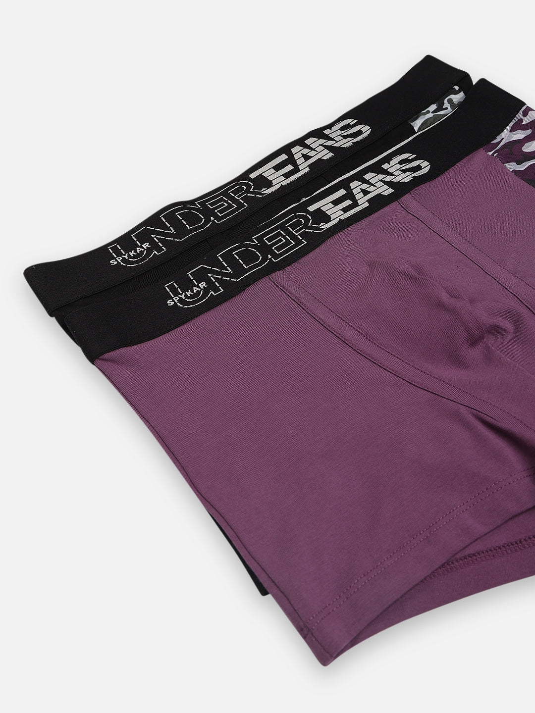 Underjeans by Spykar Men Premium Pack of 2 Black - Purple Trunk