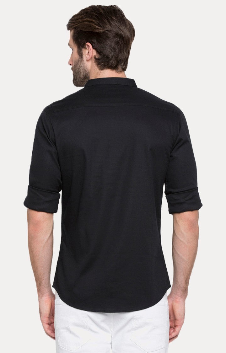 Spykar Men'S Black Cotton Solid Casual Shirts