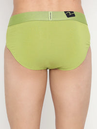 Underjeans By Spykar Men Premium Bright Green Cotton Blend Brief