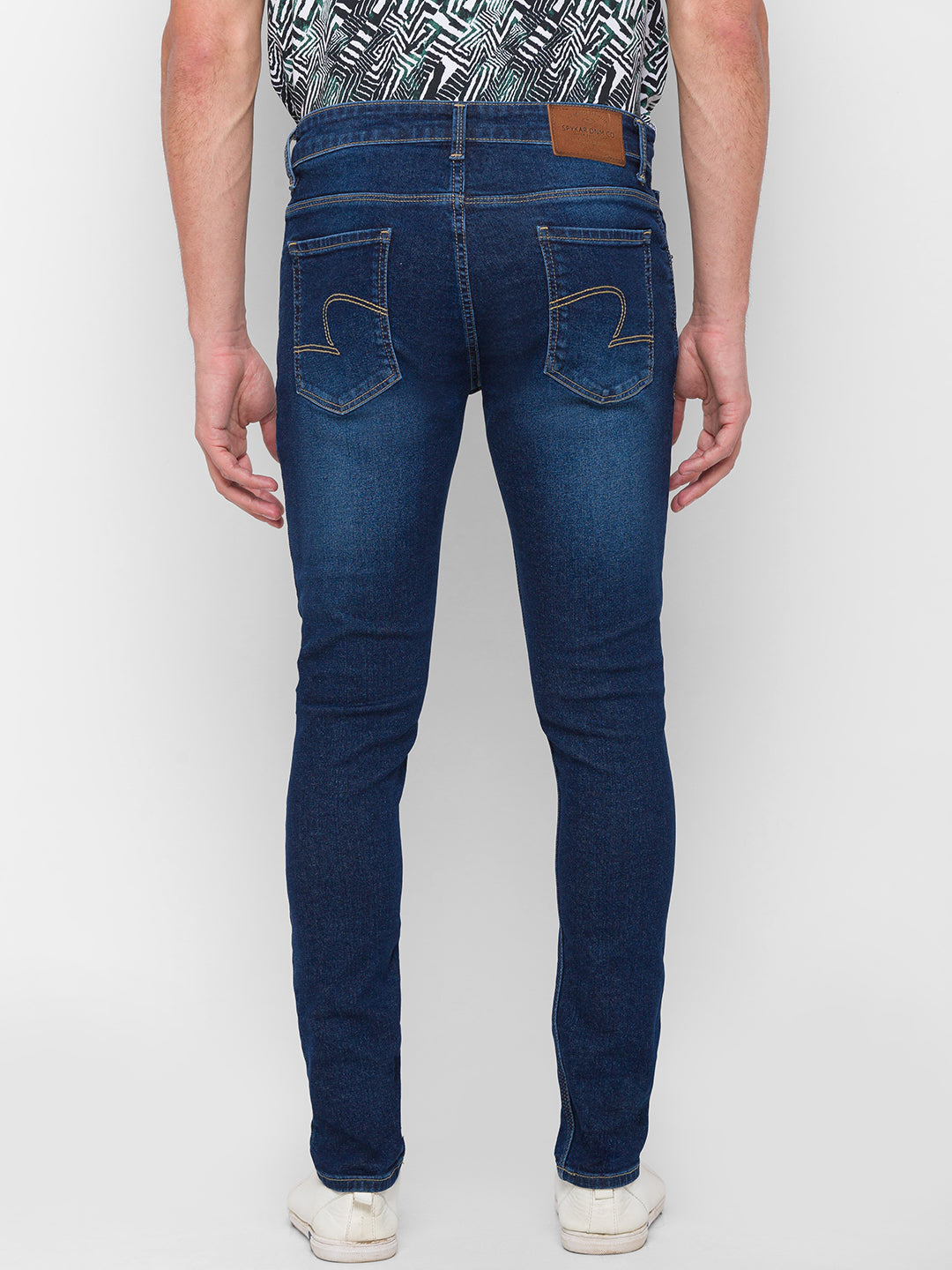 Spykar Men Blue Cotton Super Slim Fit Tapered Length Jeans (Super Skinny)