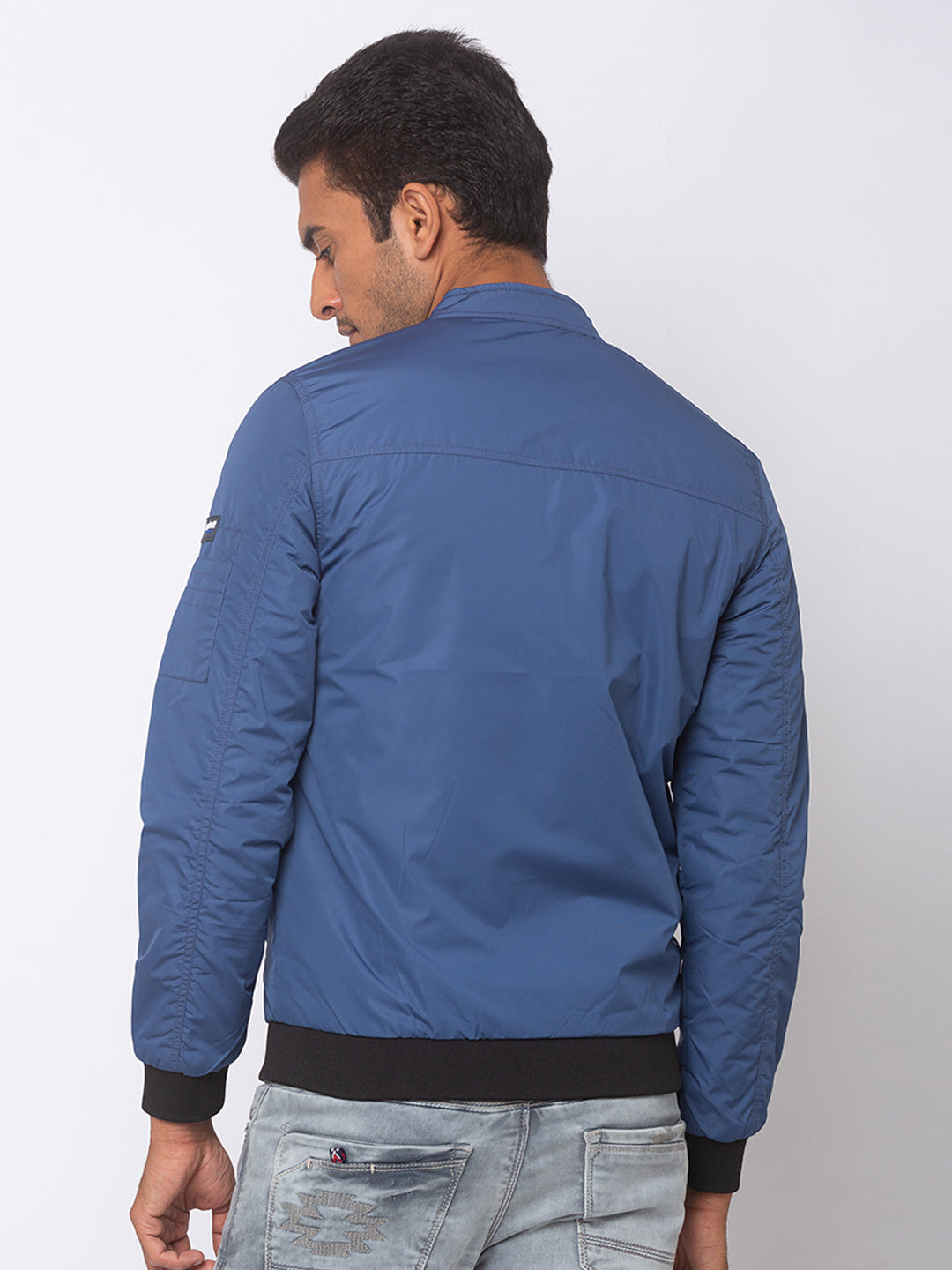 Spykar Men Airforce Blue Polyester Straight Fit Jacket