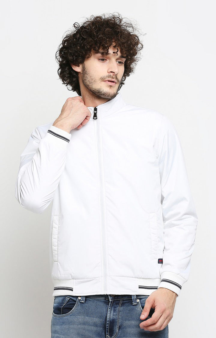 Spykar White Polyester Men Jacket