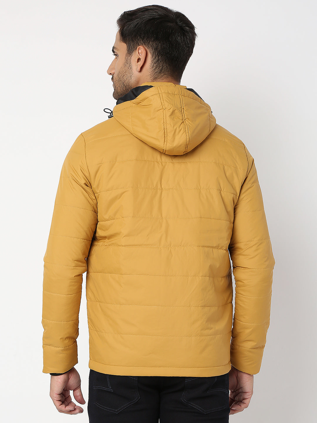 Spykar Men Mustard Nylon Regular Fit Jacket