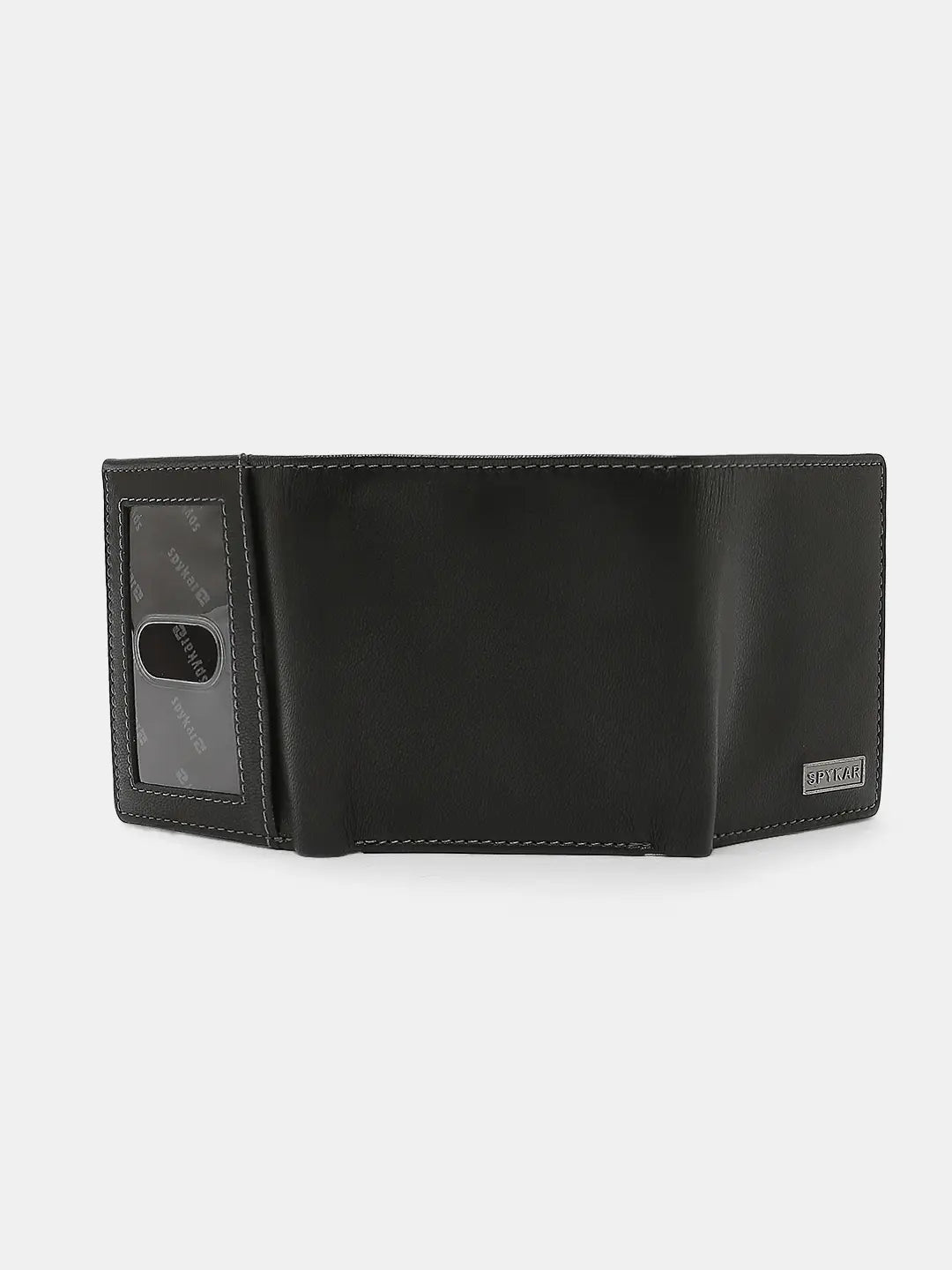 Spykar Black Leather Belt & Wallet Combo