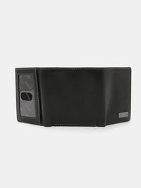 Spykar Black Leather Belt & Wallet Combo