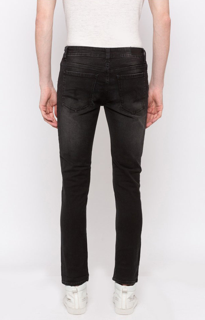 Spykar Men Black Cotton Super Slim Fit Tapered Length Jeans (Super Skinny)