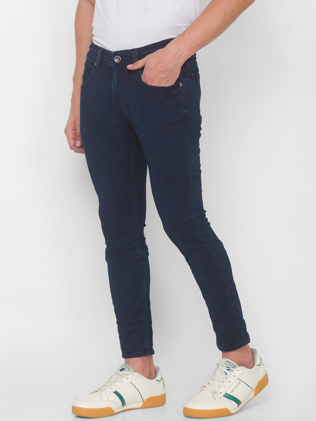 Spykar Men Indigo Solid Slim Mid-Rise Jeans (Kano)