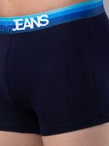 Men Premium Navy-Blue Cotton Blend Trunk- Underjeans By Spykar