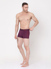 Men Premium Purple Cotton Blend Trunk- Underjeans By Spykar