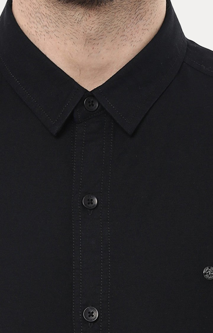 Spykar Men'S Black Cotton Solid Casual Shirts