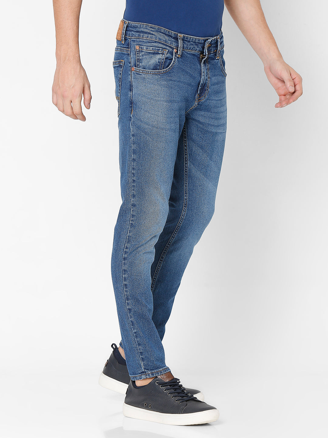 Spykar Men Blue Cotton Slim Fit Tapered Length Jeans (Kano)