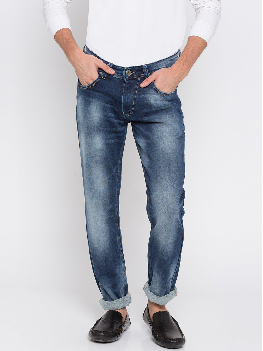 Spykar Men Blue Solid Skinny Fit Jeans