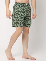 Underjeans By Spykar Men Premium Green Cotton Blend Regular Fit Boxer Shorts