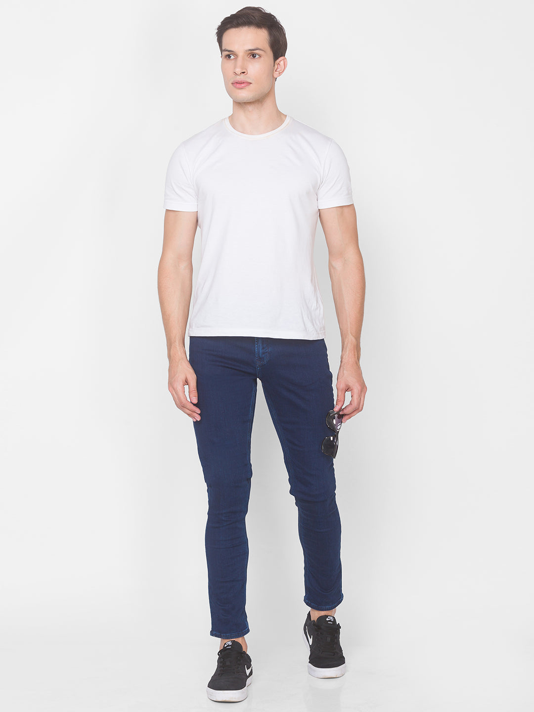 Spykar Men Blue Cotton Slim Fit Narrow Length Jeans (Skinny)