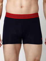 Underjeans By Spykar Men Premium Navy Black & Grey Cotton Blend Regular Fit Trunk - Pack Of 2