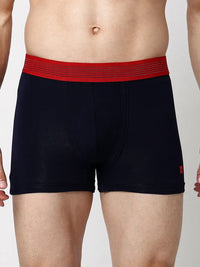 Underjeans By Spykar Men Premium Navy Black & Grey Cotton Blend Regular Fit Trunk - Pack Of 2