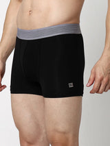 Underjeans By Spykar Men Premium Navy Black & Grey Cotton Blend Regular Fit Trunk - Pack Of 2