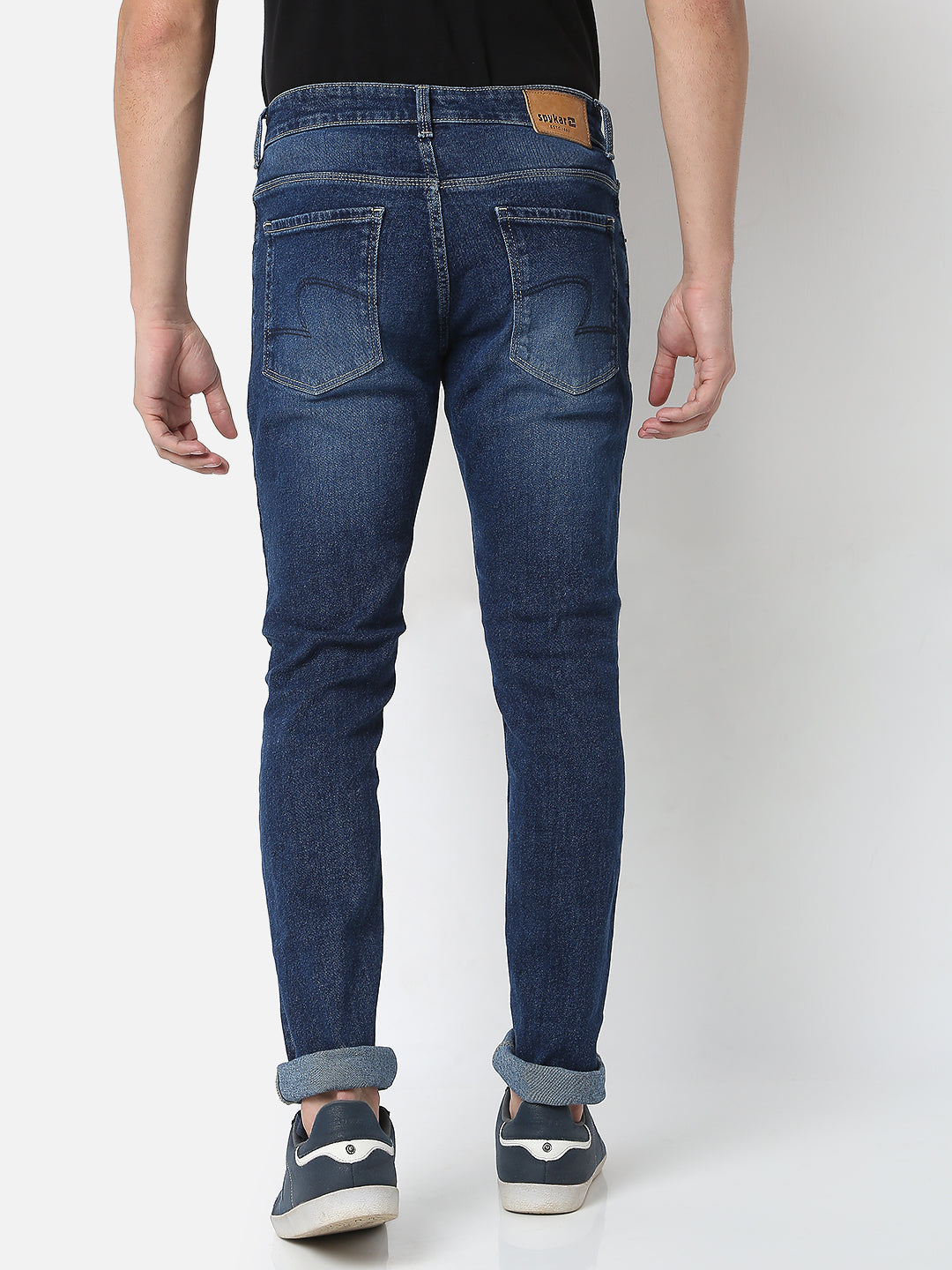 Spykar Men Blue Cotton Slim Fit Narrow Length Jeans (Skinny)