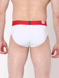 Underjeans By Spykar Men Premium Cotton Blend White Brief