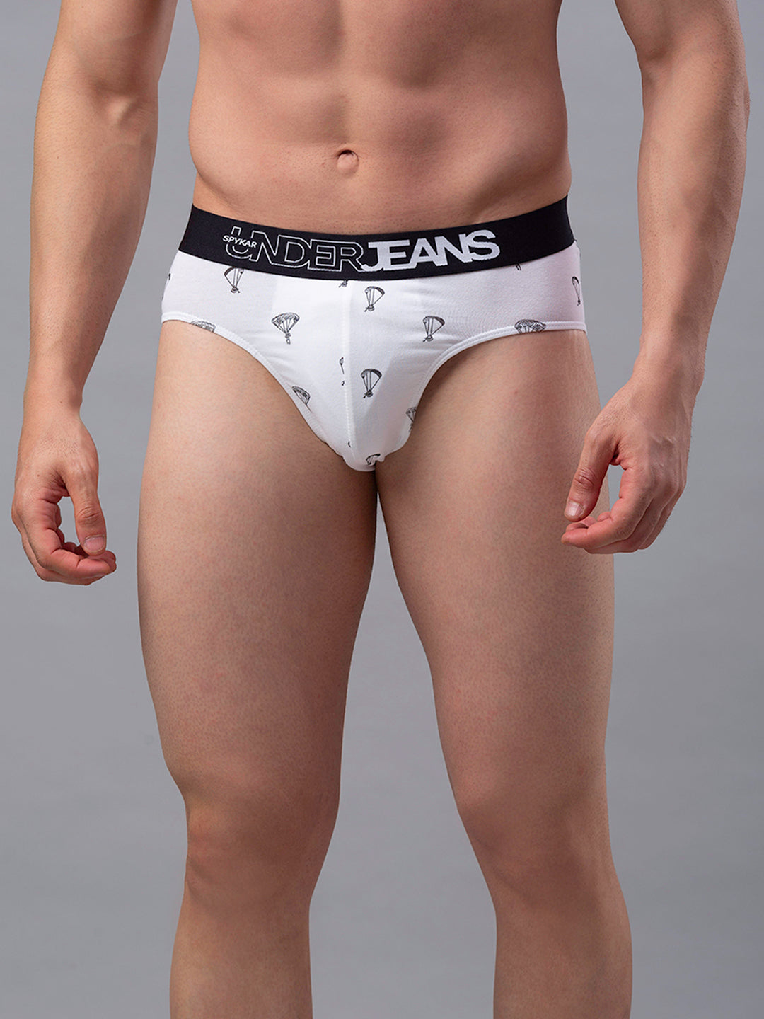 Underjeans By Spykar Men Cotton Blend White Brief