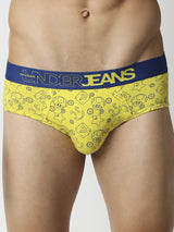 Men Premium Assorted Cotton Blend Printed Brief - Pack Of 3- Underjeans By Spykar