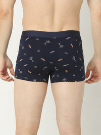 Underjeans By Spykar Men Super Premium Printed Bonded Elastic Navy Trunk