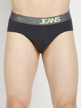 Men Premium Maroon & Dark Grey Cotton Blend Brief - Pack Of 2- Underjeans By Spykar