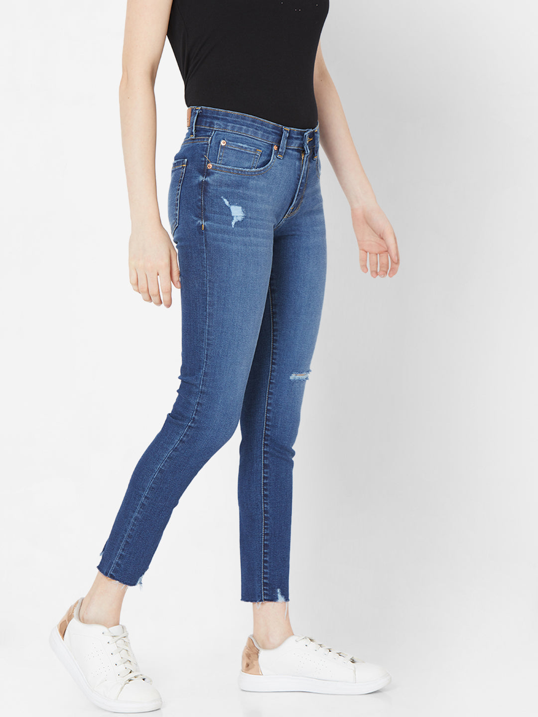 Spykar Women Blue Cotton Super Skinny Fit Regular Length Jeans