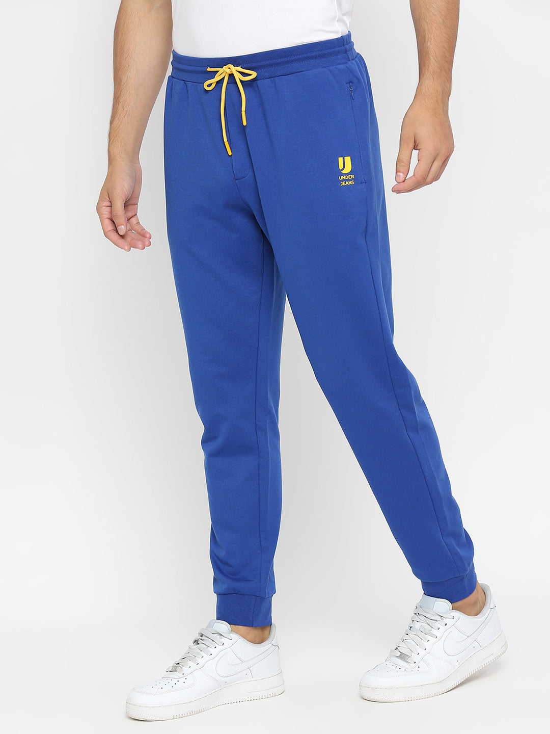 Men Premium Cotton Blend Royalblue Trackpant - UnderJeans by Spykar