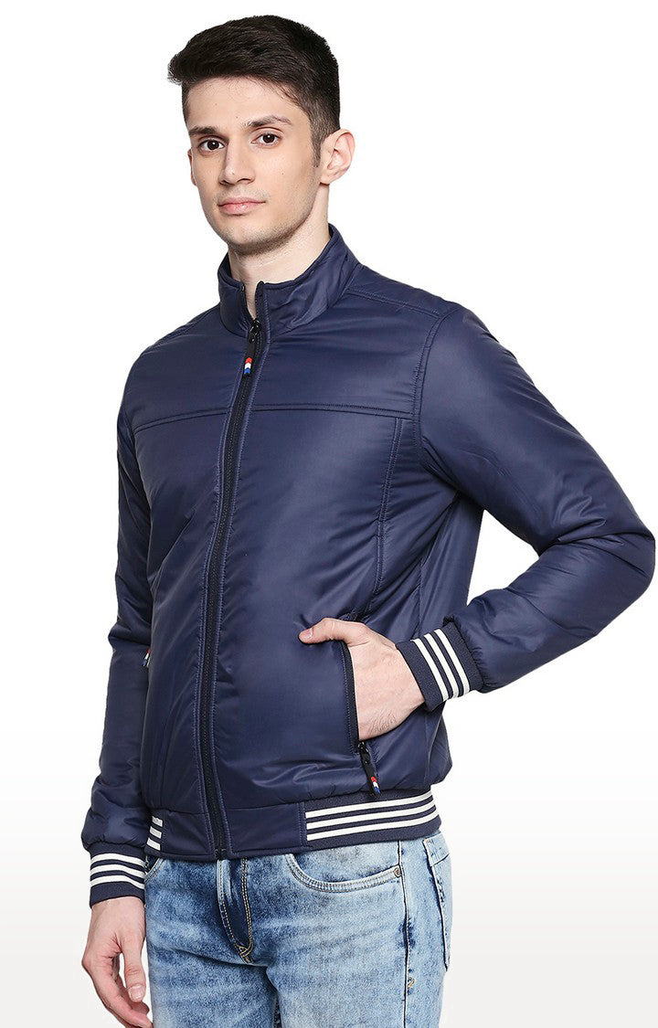 Spykar Blue Polyester Regular Fit Jacket For Men