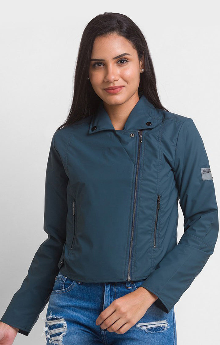 Spykar Women Team Cotton Slim Fit Full Sleeve Jacket