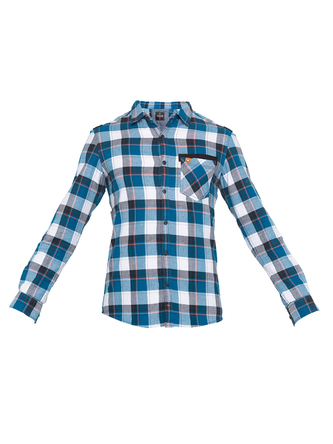 Spykar Men Blue Checked Slim Fit Casual Shirt