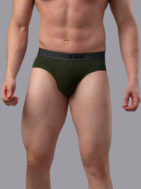 Underjeans By Spykar Men Premium Cotton Blend Olive Brief
