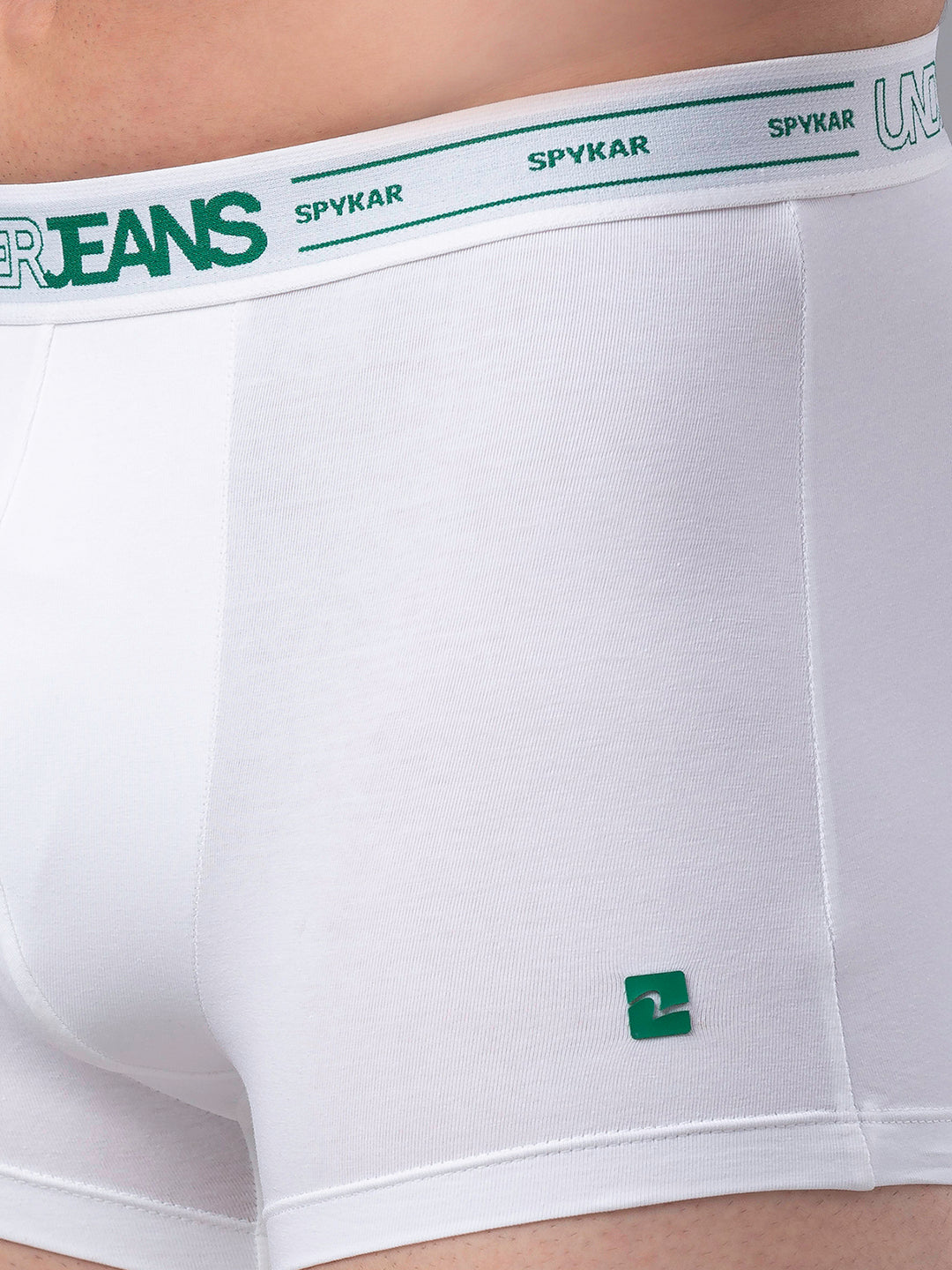 Underjeans By Spykar Men Premium White Cotton Blend Trunk