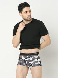 Underjeans By Spykar Men Super Premium Printed Bonded Elastic Anthra Trunk