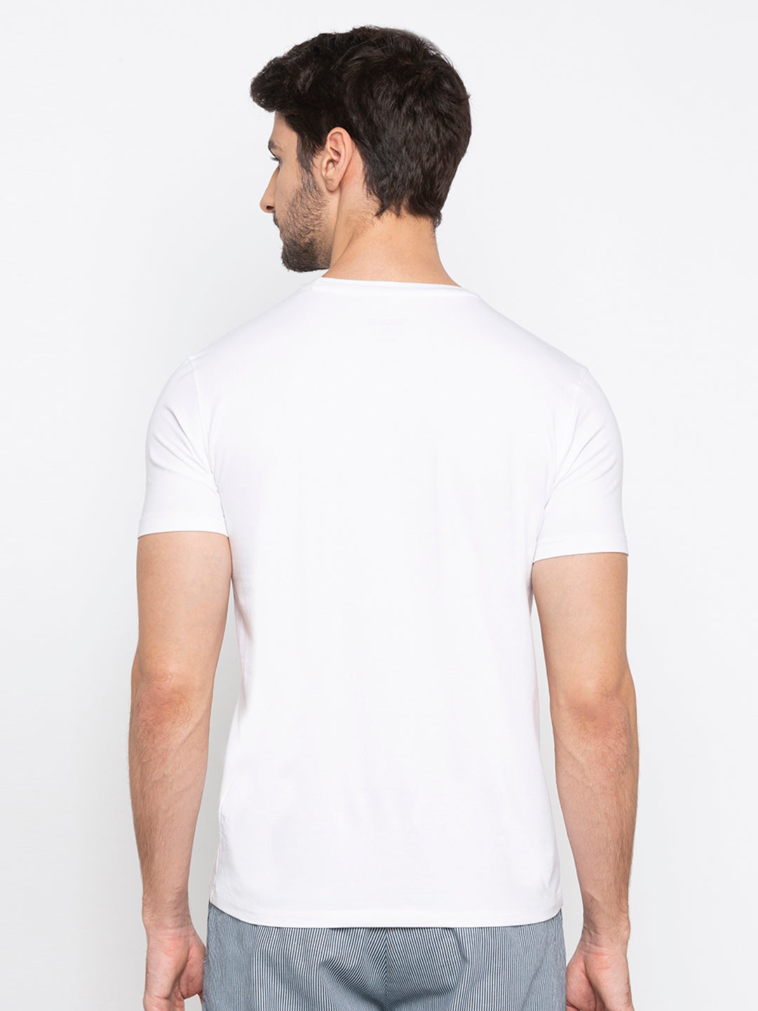 Spykar Men White Printed T-Shirt