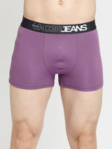 Men Premium Dull Purple & Black Cotton Blend Trunk - Pack Of 2- Underjeans By Spykar