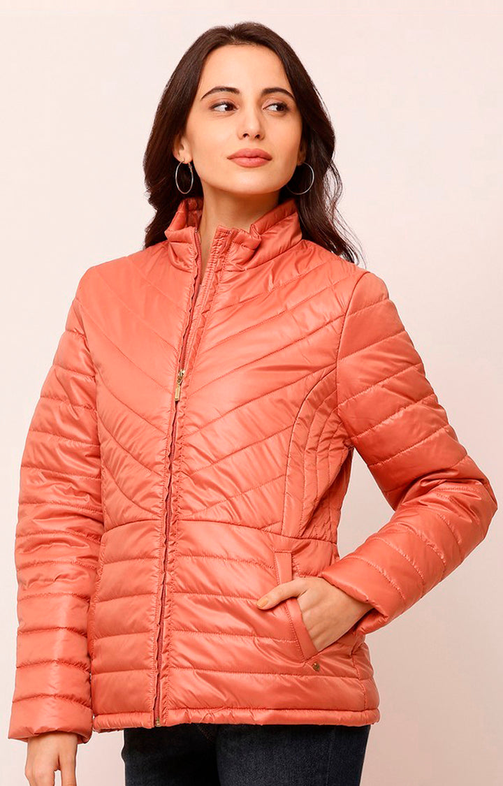 Spykar Women Orange Solid Front Open Jacket