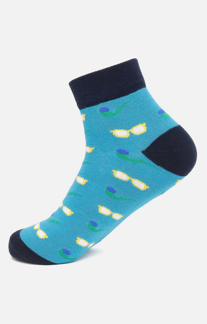 Men Premium Turq Ankle Length (Non Terry) Single Pair Of Socks- Underjeans By Spykar