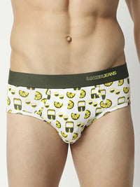 Men Premium Assorted Cotton Blend Printed Brief - Pack Of 3- Underjeans By Spykar