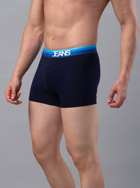 Men Premium Navy-Blue Cotton Blend Trunk- Underjeans By Spykar